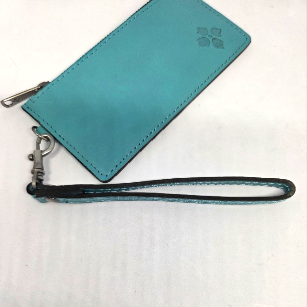 Patricia Nash 100% Blue Teal Leather Small RFID Card/Coin Wristlet ~ NWOT - Picture 8 of 10